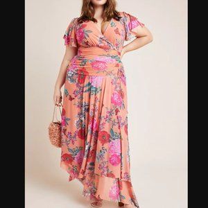 Maeve Simone Floral Midi Dress Plus
